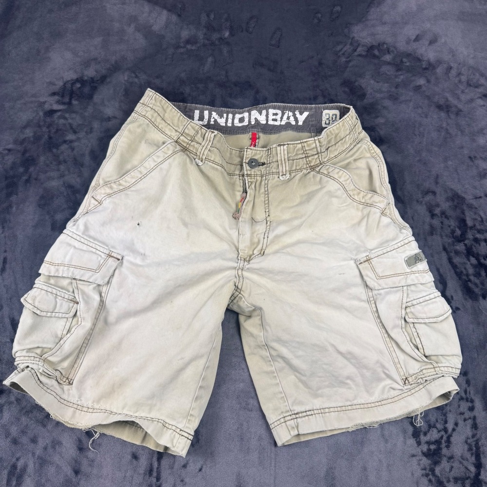 Unionbay Cargo Shorts Mens 32 Tan Cotton Multi-Pocket Casual Outdoor